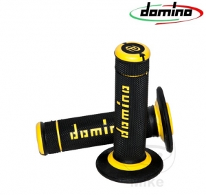 Juego de empuñaduras de manillar A190 negro amarillo Domino D: 22 mm L: 118 mm cerradas - JM