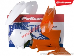 Juego de plásticos (Blanco - Naranja) - KTM SX 85 ('06-'12) - Polisport