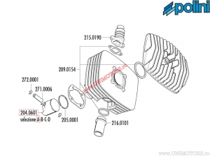 Központi dugattyú (átmérő 48mm / A méret) - 204.0601/A - Zundapp 50 Corsa 41,6 - Polini