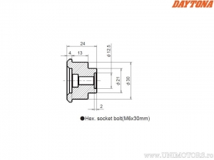 Kaptury kierownicy aluminiowe do modeli Yamaha z gwintem M6 w kierownicy - Daytona