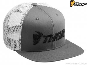 Kask motocyklowy Trucker Snapback (szary / biały) - Thor