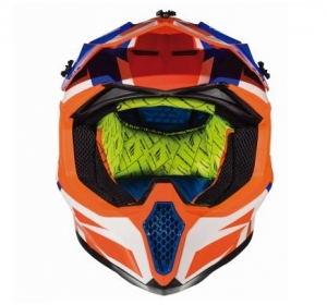 Kask off-road do motocykla MT Falcon Weston A1 fluoroszary pomarańczowy - Pomarańczowy połysk, XL (61/62cm)