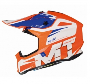 Kask off-road motocyklowy MT Falcon Weston A1 fluorowopomarańczowy - Pomarańczowy połysk, XS (53/54cm)