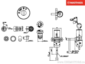 Key Contact Kit - Aprilia Habana ('99-'01) / Habana Custom ('99-'01) / Habana / Mojito ('02-04) 2T 50cc / Mojito 4T 125cc - JMP