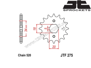 Kit catena Honda CB 200 - (DID / JT)