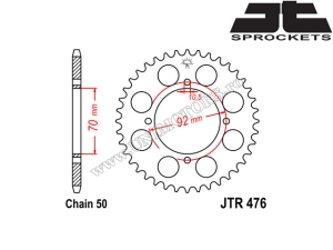 Kit catena Kawasaki Z 400 ('78-'79) / Z 440C ('80-'83) - (DID / JT)