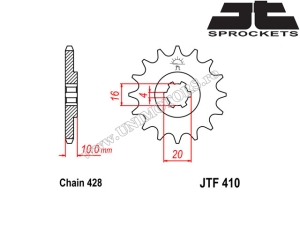 Kit catena Suzuki VL 125LC Intruder ('00-'07) - (DID / JT)