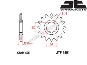 Kit catena Yamaha TDM 900 ('02-'12) - (DID / JT)