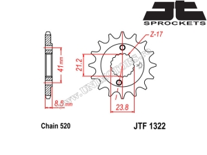 Kit chaîne Honda XR 400R ('96-'06) - (DID / JT)