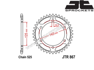 Kit chaîne Yamaha TDM 850 ('99-'01) - (DID / JT)