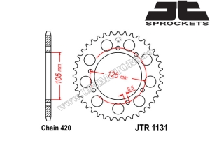 Kit de cadena Yamaha DT 50 R ('03-'06) - (DID / JT)