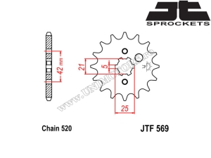 Kit de Cadena Yamaha SR 250 ('80-'83) / XT 250 ('80-'90) - (DID / JT)