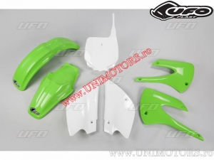 Kit de plástico (branco / verde) - Kawasaki KX 85 ('01-'09) / KX 85 ('11-'12) - UFO