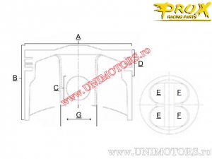 Kit pistone - Yamaha YFM 700 R Raptor ('06-'14) / YFM 700 F Grizzly ('07-'13) / YXR 700 Rhino ('08-'13) - 700 4T - ProX