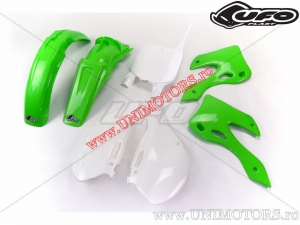 Kit plastique (blanc/vert) - Kawasaki KX 125 / KX 250 ('00-'02) - UFO