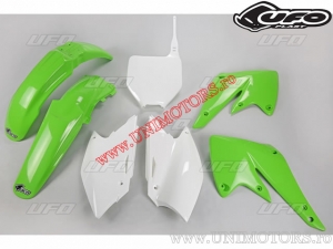 Kit plastique (Blanc/Vert) - Kawasaki KX 250 F 4T ('04-'05) - UFO