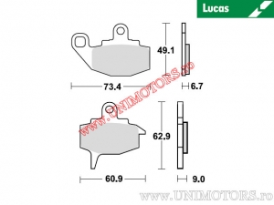 Klocki hamulcowe przednie - MCB573 organiczne - Lucas TRW