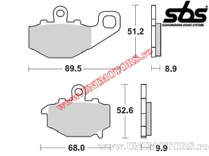 Klocki hamulcowe tylnego koła - SBS 687LS (metalowe / spiekane) - (SBS)