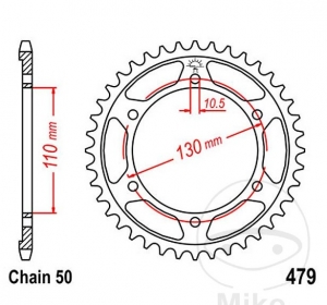 Koło zębate tylnego napędu JTR479.47 (pas 530) - MZ/MUZ 1000 1000 SF / 1000 1000 ST / GSX-R 1000 / GSX-R 1000 A 30. rocznica 