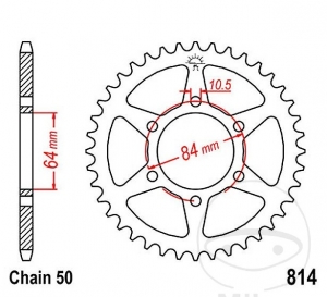 Koło zębate tylnego napędu JTR814.33 (pas 530) - Suzuki GS 400 E / 450 E-EU-L-S-SU-T-TU / GS 550 D-E-EG / GSX 400 E-S / GT 38