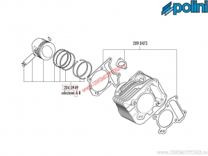 Kolben 4T (Durchmesser 72mm / Spiel A) - Aprilia Sportcity 125 One (Leader) / Vespa S 125 4T 2V (Leader) - Polini