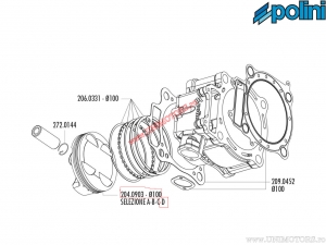 Kolben (Durchmesser 100mm / Größe D) - Honda CRF 450 - Polini