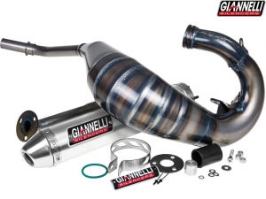 Komplettes Auspuffsystem Giannelli Enduro 2T - Husqvarna SM 125 Supermotard / WRE 125 ('05-'08) - Aluminium-Endkappe