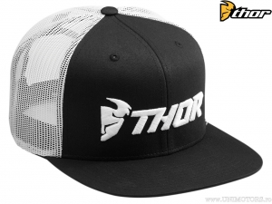 Lässige Trucker Snapback Kappe (Schwarz/Weiß) - Thor