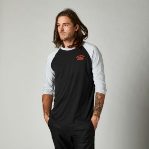 Lässiges Original Speed 3/4 Raglan Ärmelshirt [Schwarz]: Größe - L