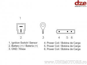 Laadrelais - Aprilia Leonardo ST 250 / Leonardo ST 300 / Moto 650 / Pegaso 650 ie / BMW F 650 ST / Funduro F 650 - DZE