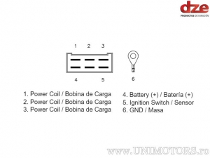 Laadrelais - Aprilia Pegaso 650 / Pegaso 600 / RS 125 / RX 125 / SX 125 / Scarabeo 125 / Leonardo 150 - DZE