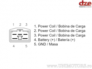 Laadrelais - Aprilia RXV / SXV / Honda CB 400 / CB 600 F / CBF 500 / FES 250 / Pantheon / Jazz 250 / VFR 750 - DZE