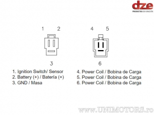 Laadrelais Honda NX 500 ('88-'91) / NX 650 Dominator ('88-'89) - (DZE)