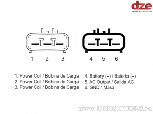 Lade-Mosfet-Relais - Kawasaki ZX-10R 1000 / ZX-6R 600 / ZX-6R 636 / Triumph Rocket 2300 / Triumph Rocket 2300 X Roads - DZE