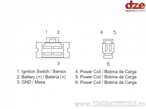 Lade-Relais - Beta Eikon 125 / Eikon 150 / Honda CMX 250 / Kymco Dink / Yup / People / Bet and Win 250 - DZE