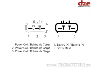 Lade-Relais - BMC C 600 / R 1200 / Honda CB 500 / CBR 600 / CBR 650 / Yamaha FZ8 / XTZ 1200 / XVS 950 - DZE