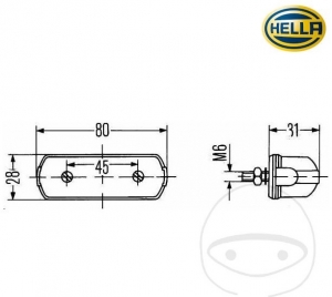 Lampa oświetleniowa numeru 80 x 28 x 31 mm 12/24V - JM