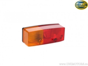 Lampa tylna lewa pozioma 12/24V trzy komory (pozycja, światło stop, kierunkowskaz) - wymiary: 158x64x51mm - Hella