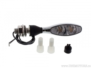 LED Micro 1000 Extreme CHROM Blinker mit weißem Glas - Kellermann