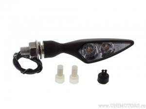 LED Micro Rhombus Extreme BLACK Blinker mit weißem Glas FS / SD - Kellermann