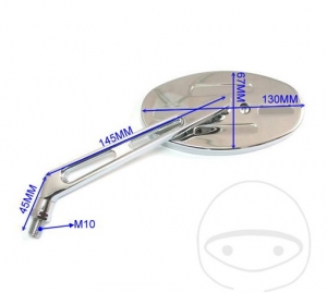 Left universal oval chrome mirror M10 mm - JM