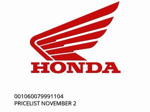 LISTE DE PRIX NOVEMBRE 2 - 001060079991104 - Honda