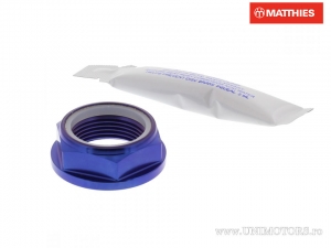 Locking Axle Nut M25 x 1.50 mm x 32 mm Blue Titanium - JM