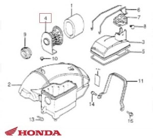 Luchtfiltersteun - Honda NH Lead / Peugeot SC Metropolis 2T AC 50-80cc - Honda