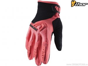 Luvas de enduro / cross femininas Spectrum (coral / preto) - Thor