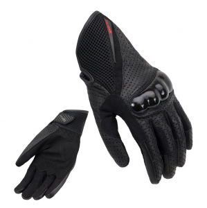 Luvas de motocicleta masculinas em couro Unik Racing modelo C-42 cor: preto