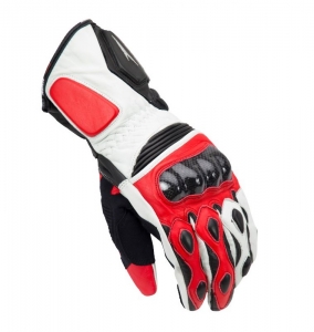 Luvas de motociclismo masculinas Unik Racing modelo R-4 carbono cor: vermelho - tamanho: XL (10)