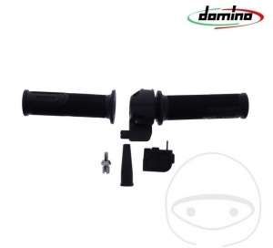 Manete direita (acelerador) carcaça preta Domino para modelo com um único cabo - 36 mm / 120° - JM