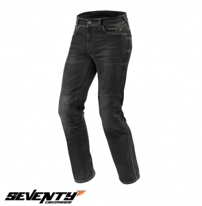 Men's Motorcycle Jeans Seventy Model SD-PJ2 Regular Fit Black (with Aramid Kevlar Inserts)