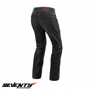 Men's Motorcycle Jeans Seventy Model SD-PJ2 Regular Fit Black (with Aramid Kevlar Inserts)